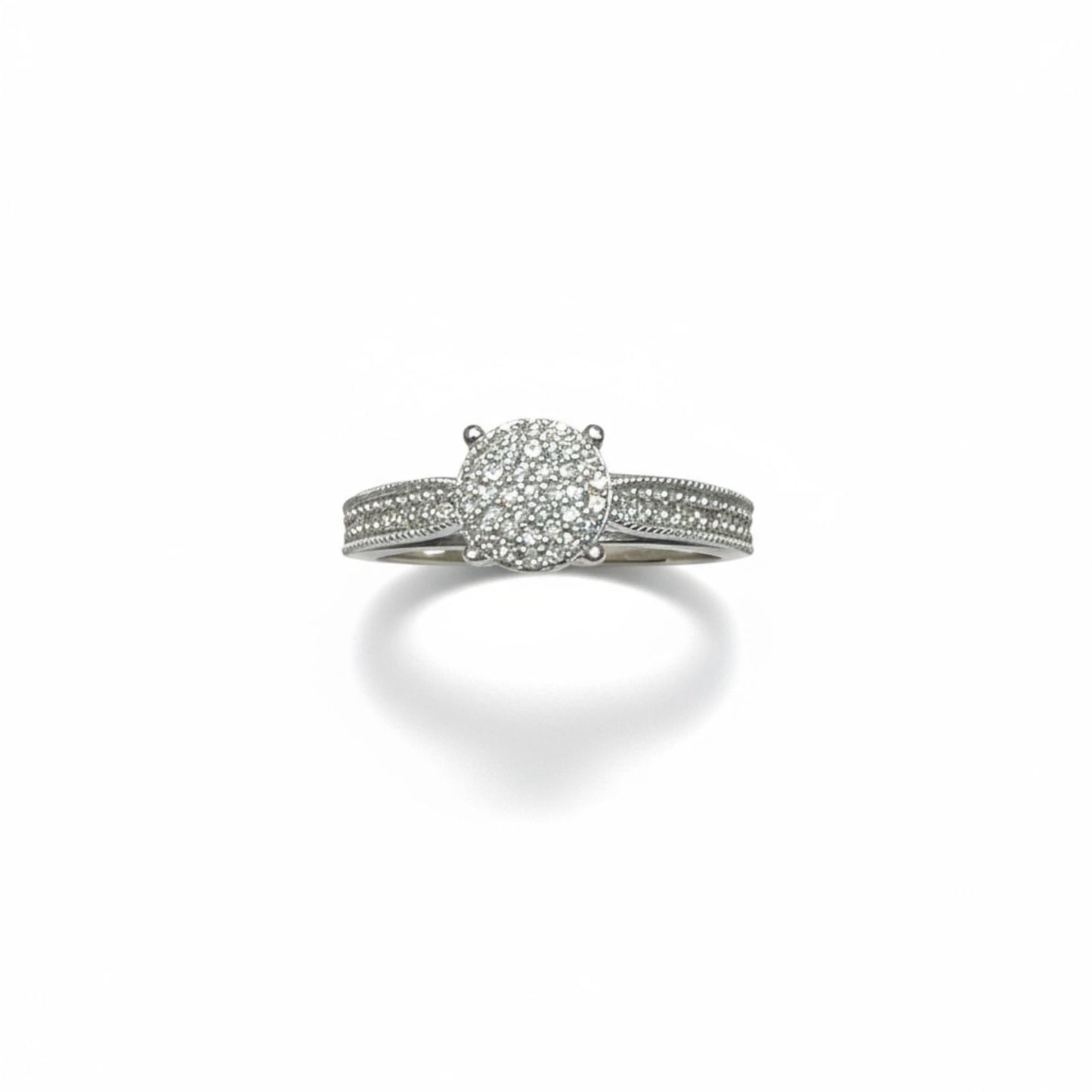 9ct White Gold Diamond Cluster Ring