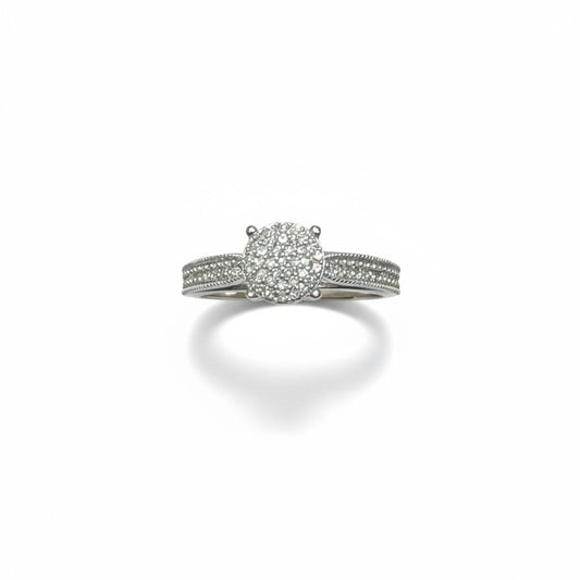 9ct White Gold Diamond Cluster Ring