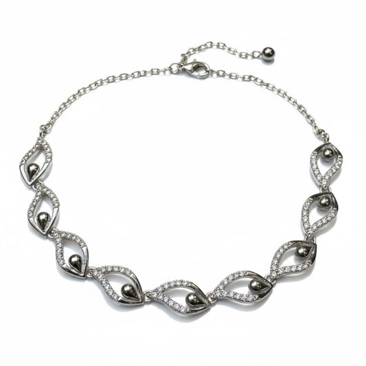 Sterling Silver Fancy CZ Bracelet