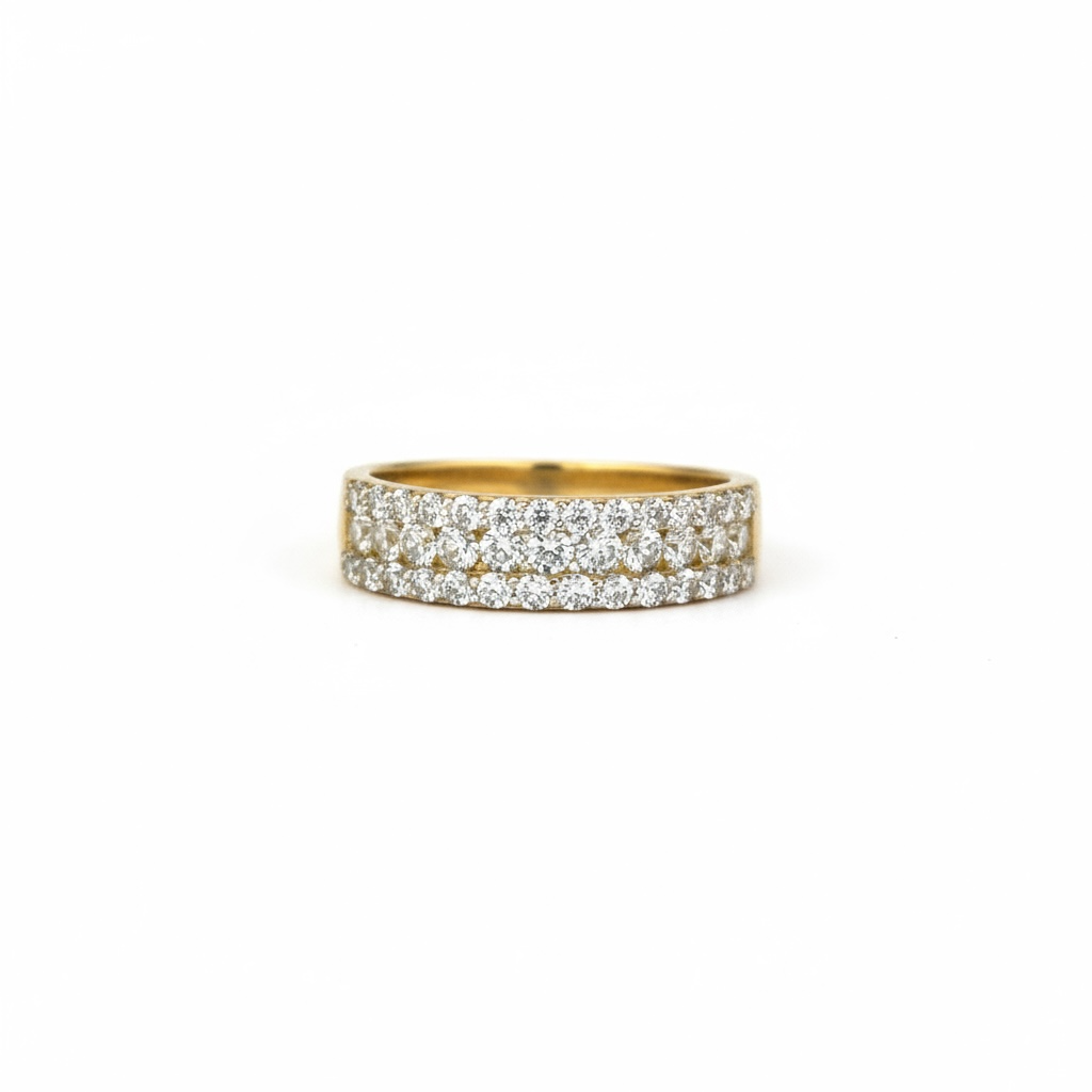 9ct Gold CZ Fancy Band