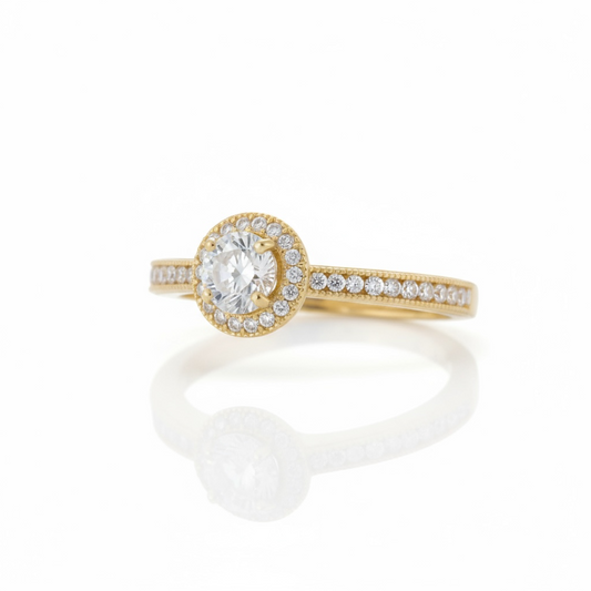 9ct Gold Fancy CZ Ladies Ring