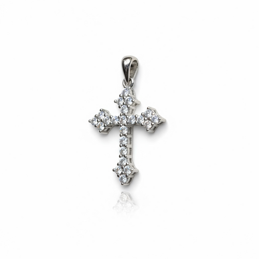 Sterling Silver CZ Cross Pendant.