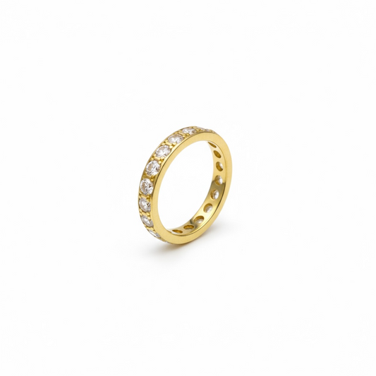 18ct Yellow Gold CZ Hoop Nose Ring