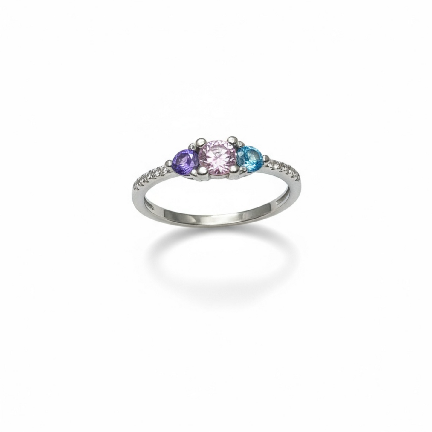 Sterling Silver Multicolor Eternity CZ Ring