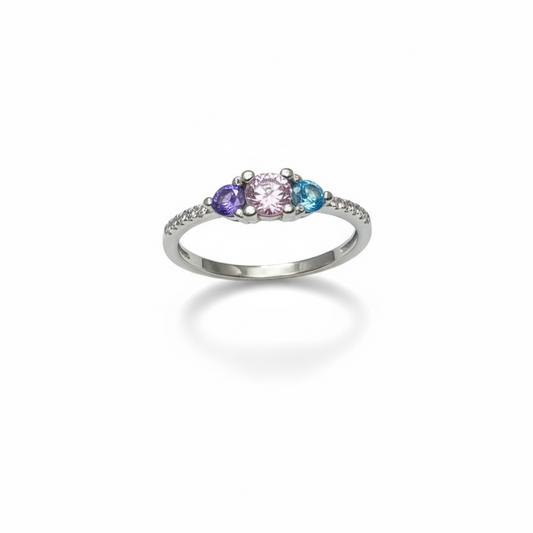 Sterling Silver Multicolor Eternity CZ Ring