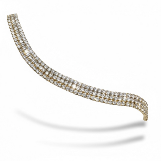 Sterling Silver Triple Row CZ Tennis Bracelet.