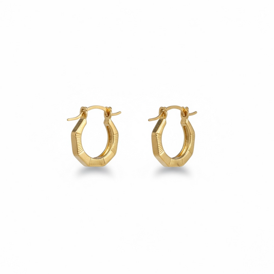 9ct Yellow Gold Creole Hoop Earring.