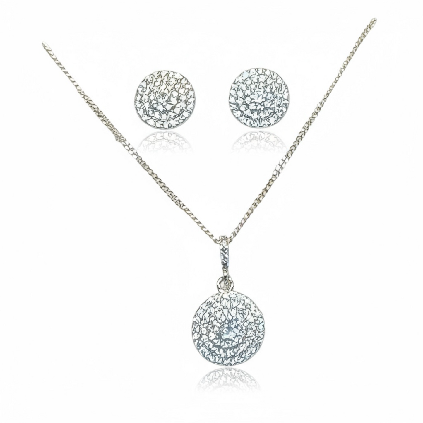 Sterling Silver CZ round pavé set.