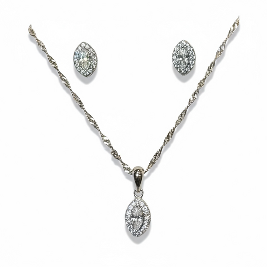 Sterling Silver Marquise CZ Set.