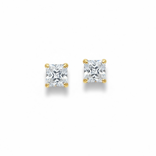 9ct Gold Square CZ Stud