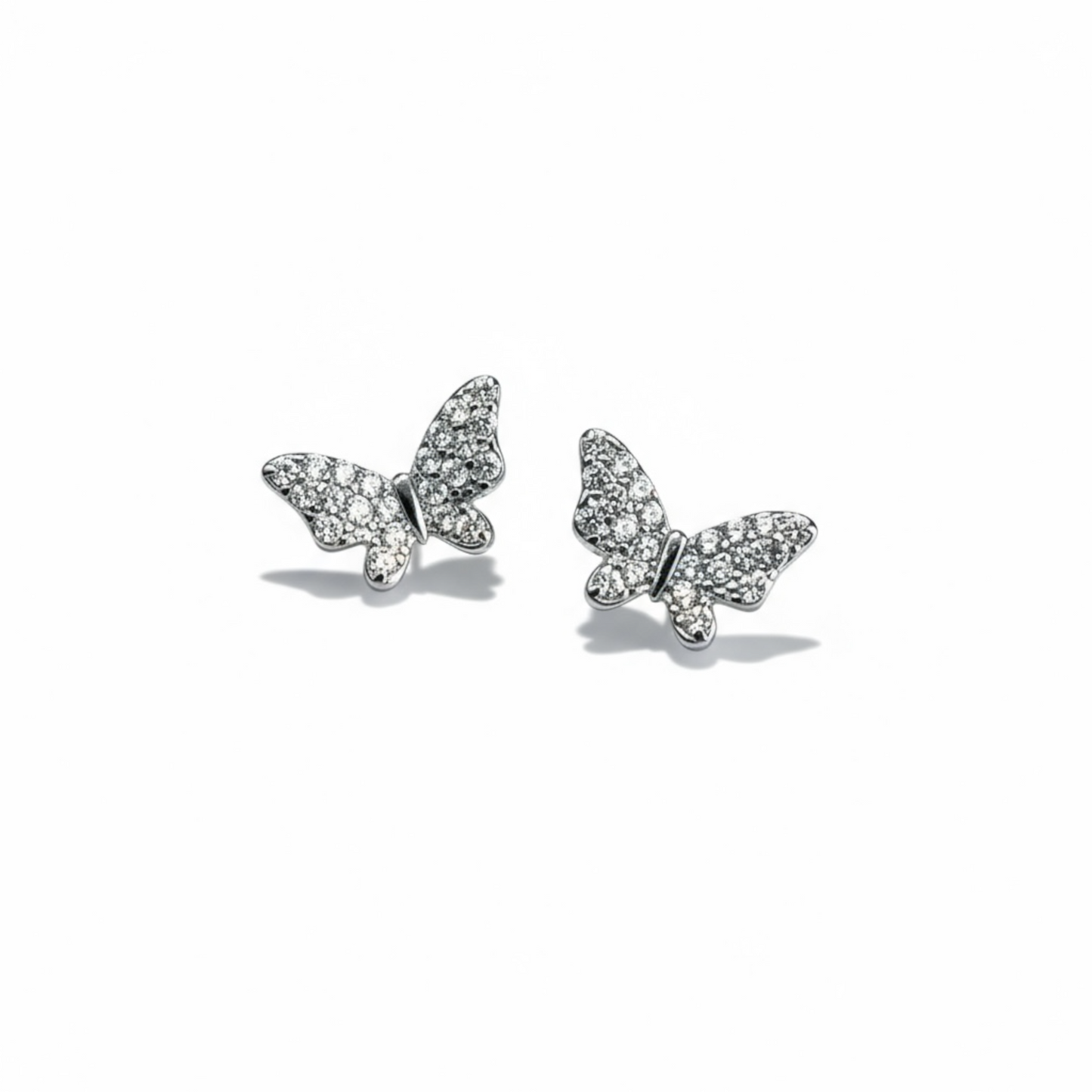 Sterling Silver CZ Butterfly Stud
