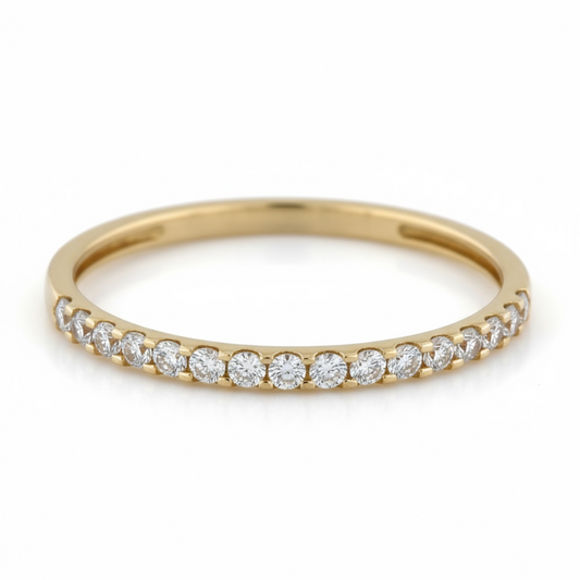 9ct Gold Claw Set CZ Band
