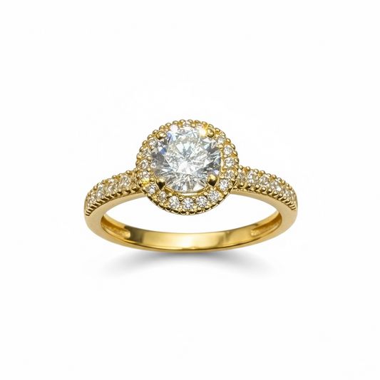 9ct Gold Fancy CZ Ladies Ring