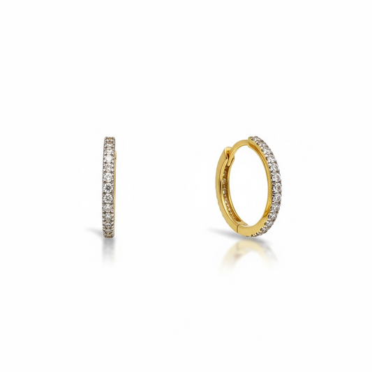 18ct Yellow Gold Hoop With CZ Stones