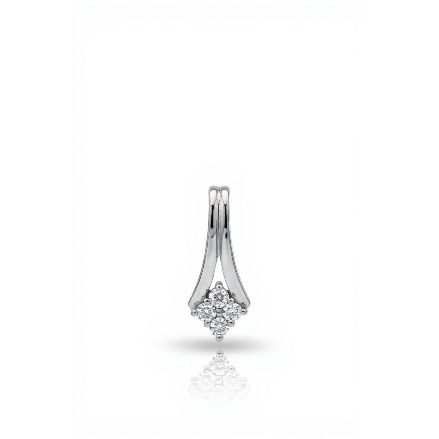 9ct White Gold Drop Pendant With Diamond