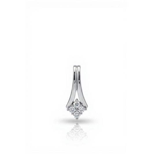 9ct White Gold Drop Pendant With Diamond