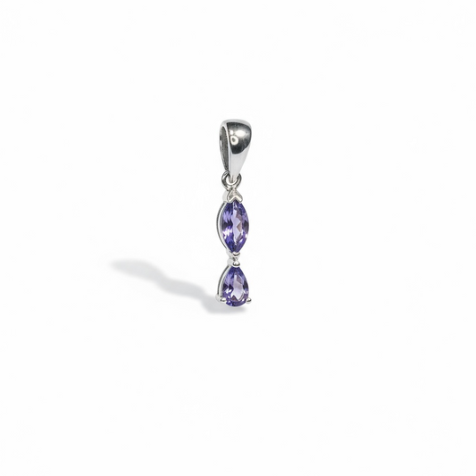 9ct White Gold & Tanzanite Pendant