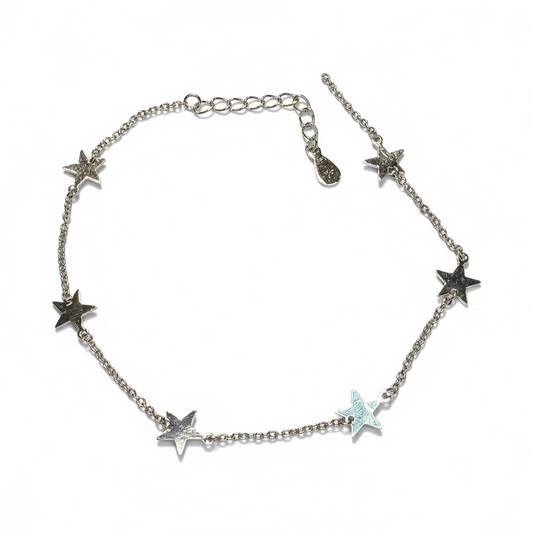Sterling Silver Star Design Anklet