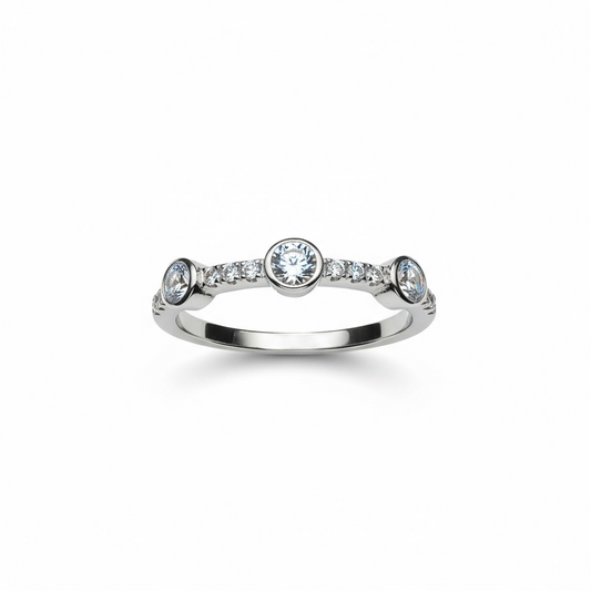 Sterling Silver Fancy CZ Ring
