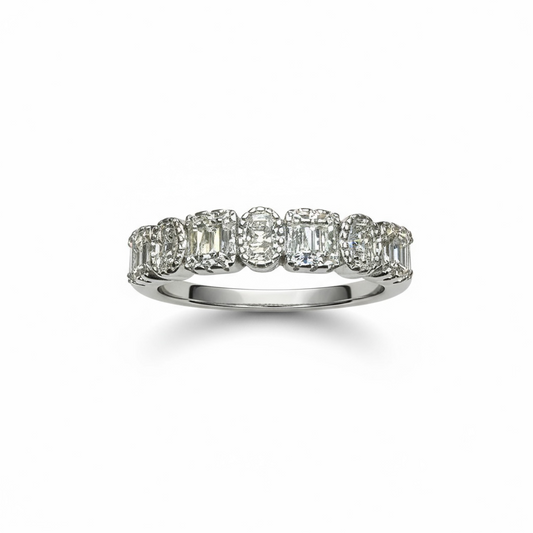 Sterling Silver Fancy CZ Band