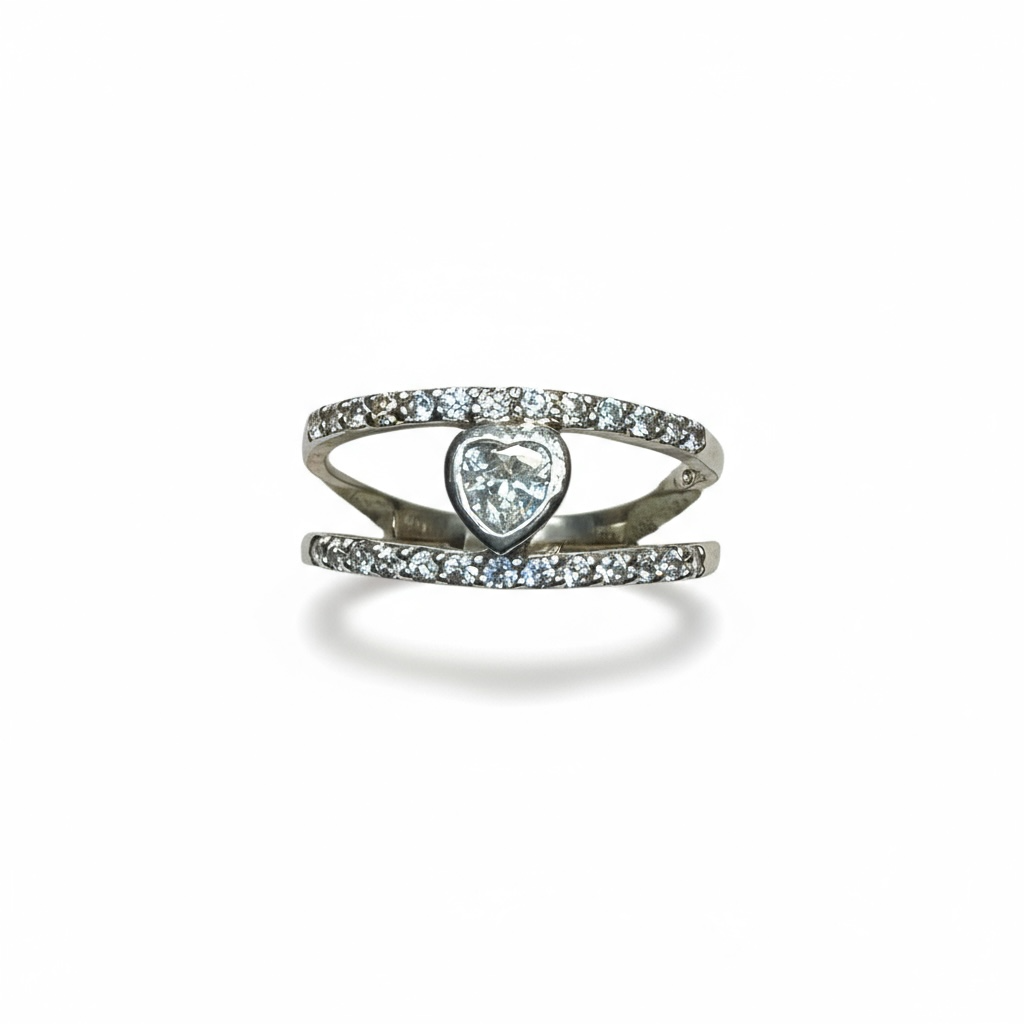 Sterling Silver CZ Heart Eternity Ring