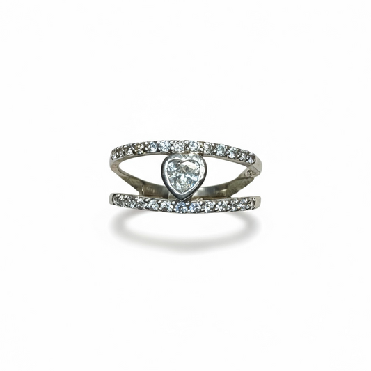 Sterling Silver CZ Heart Eternity Ring