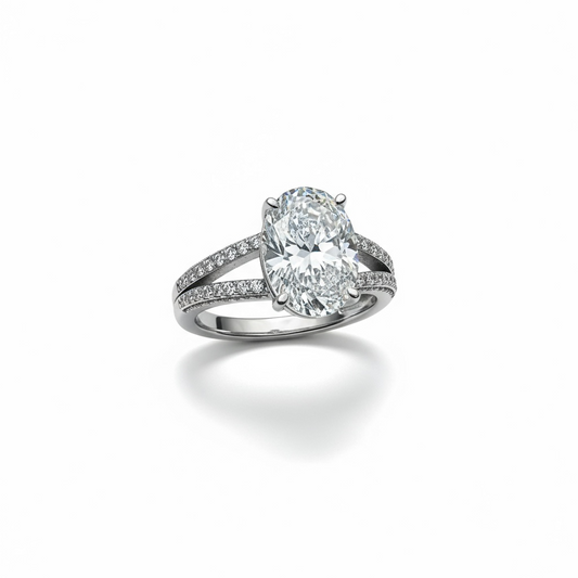 Sterling Silver CZ Oval Twinset Ring