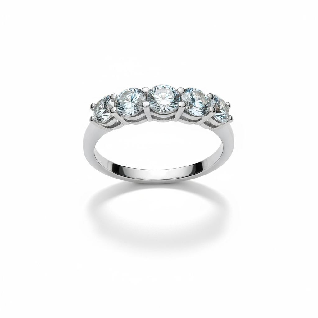 Sterling Silver 5 Stone Eternity Design Ring
