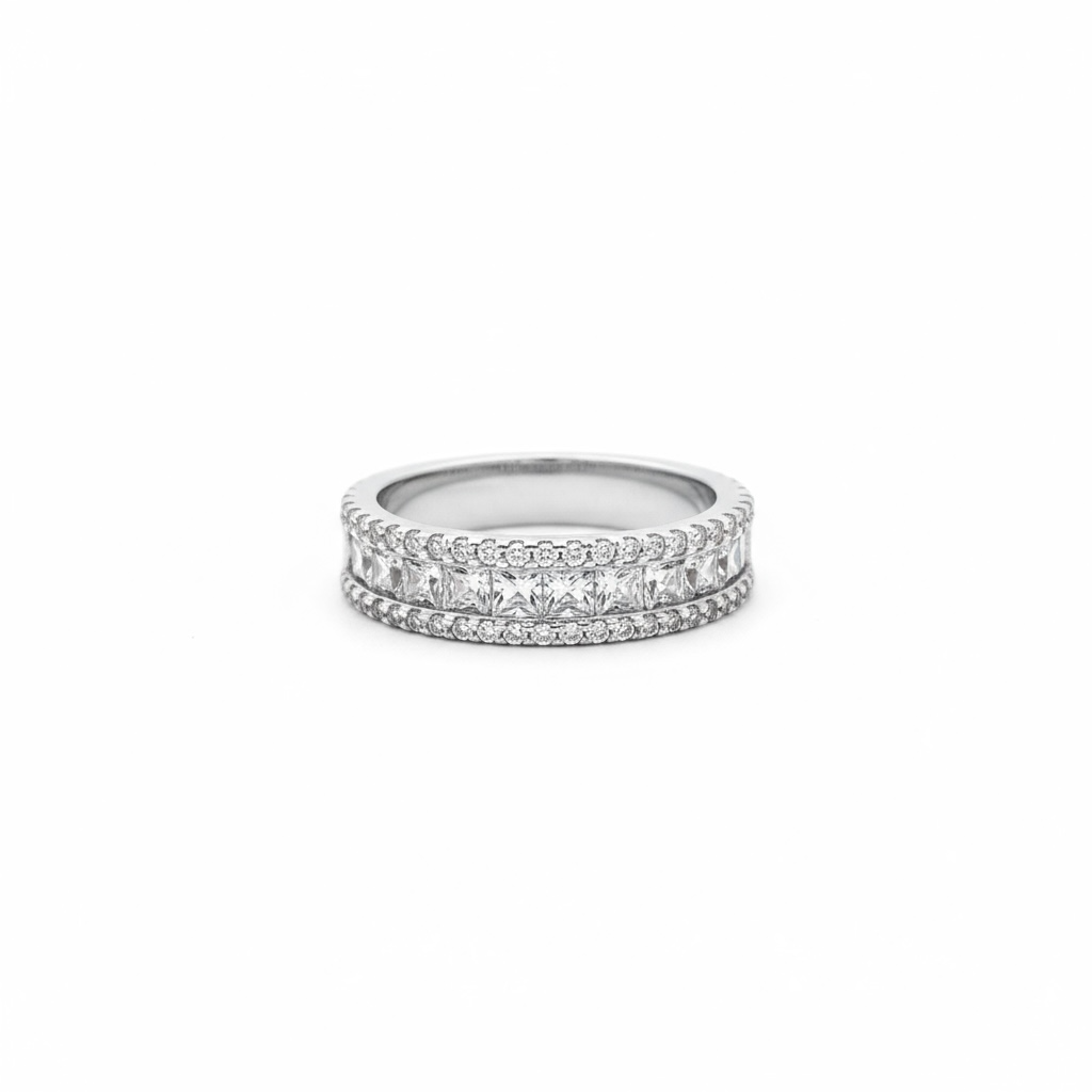 Sterling Silver Fancy CZ Band