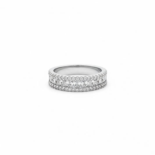 Sterling Silver Fancy CZ Band