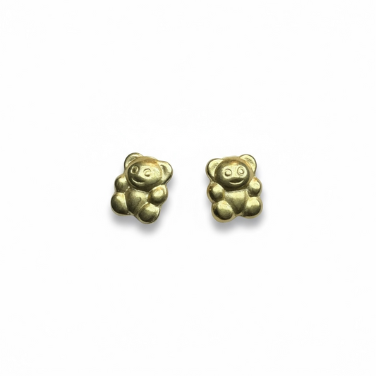 9ct Yellow Gold Bear Studs
