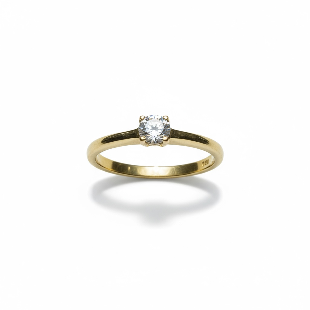 9ct Yellow Gold Diamond Solitaire Ring