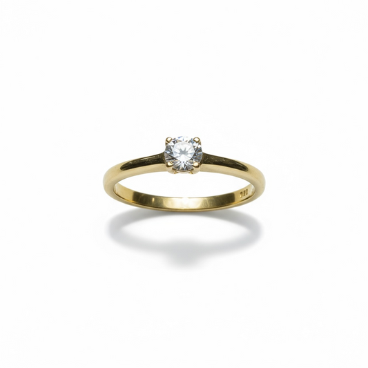 9ct Yellow Gold Diamond Solitaire Ring