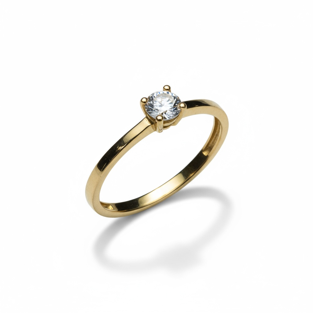9ct Yellow Gold Diamond Solitaire Ring