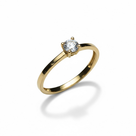 9ct Yellow Gold Diamond Solitaire Ring