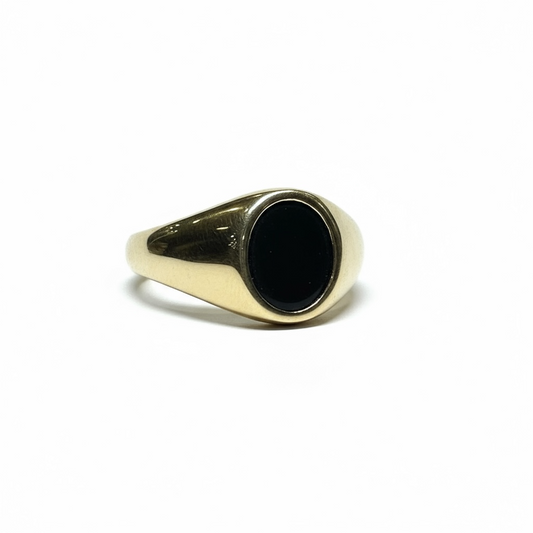 9ct Yellow Gold Gents Onyx Ring