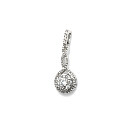 9ct White Gold Diamond Pendant
