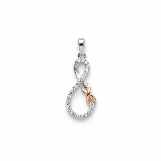 Sterling Silver CZ Infinity Pendant