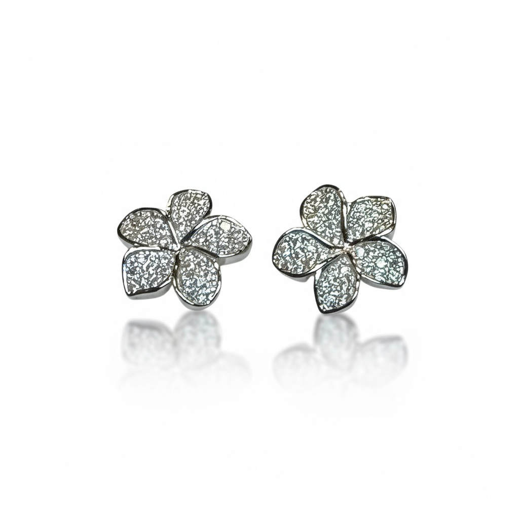 Sterling Silver CZ Flower Studs