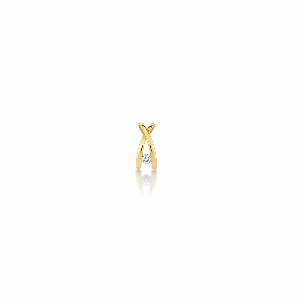 9ct Yellow Gold Fancy Pendant With CZ Stone
