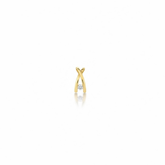 9ct Yellow Gold Fancy Pendant With CZ Stone