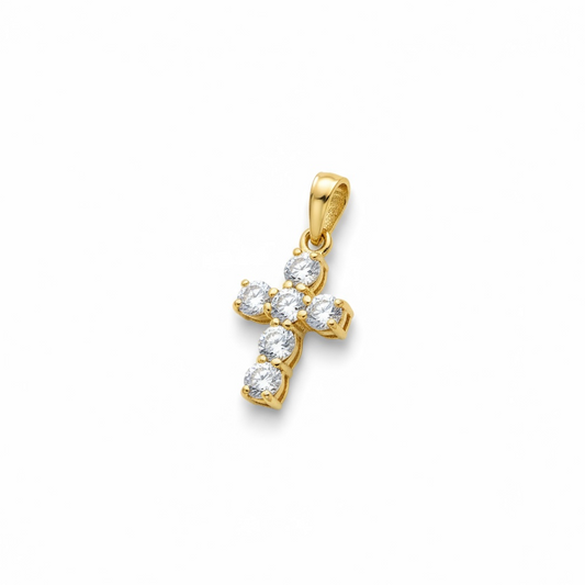 9ct Gold Cz Cross Pendant