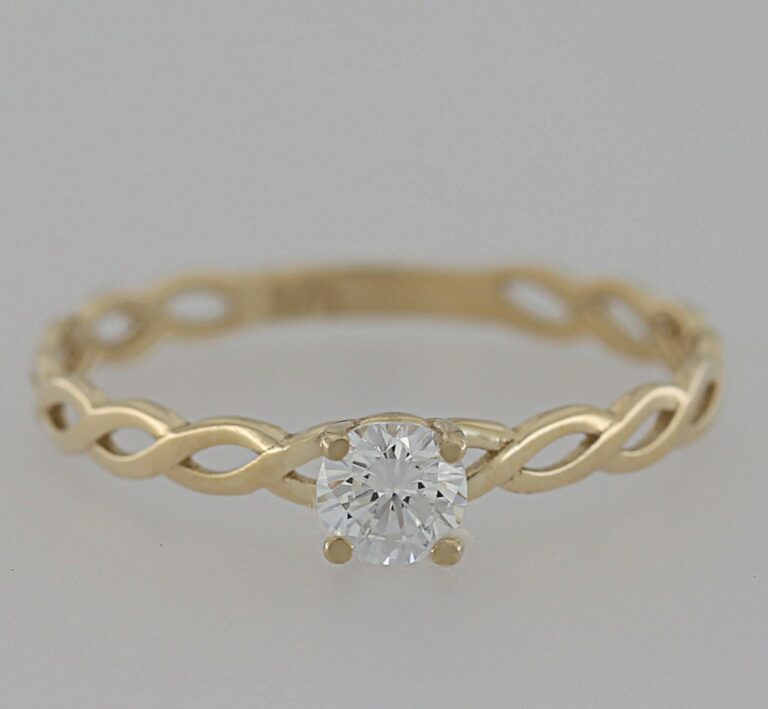 9ct Gold Cz Solitaire Dress Ring