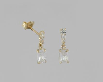 9ct Cz Drop Earrings